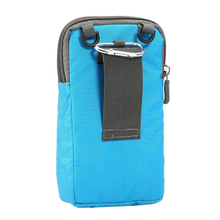 Universal Multi-function Plaid Texture Double Layer Zipper Sports Waist Bag / Shoulder Bag for iPhone X  & 7 & 7 Plus / Galaxy S9+ / S8+ / Note 8 / Sony Xperia Z5 / Huawei Mate 8, Size: 16.5 x 9.0 x 3.0cm