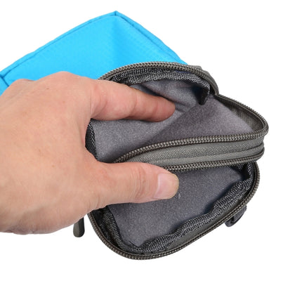 Universal Multi-function Plaid Texture Double Layer Zipper Sports Waist Bag / Shoulder Bag for iPhone X  & 7 & 7 Plus / Galaxy S9+ / S8+ / Note 8 / Sony Xperia Z5 / Huawei Mate 8, Size: 16.5 x 9.0 x 3.0cm