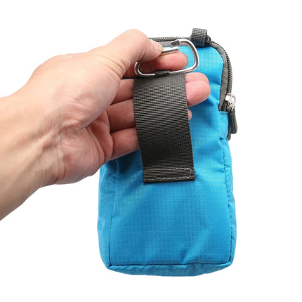 Universal Multi-function Plaid Texture Double Layer Zipper Sports Waist Bag / Shoulder Bag for iPhone X  & 7 & 7 Plus / Galaxy S9+ / S8+ / Note 8 / Sony Xperia Z5 / Huawei Mate 8, Size: 16.5 x 9.0 x 3.0cm