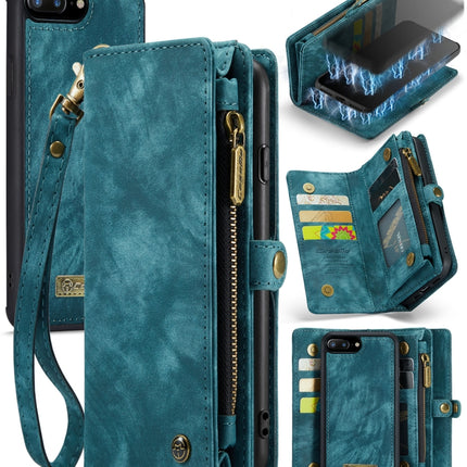CaseMe for iPhone 8 Plus & 7 Plus   Multifunctional Leather Billfold with Detachable Magnetic PC Back Protective Case & Holder & 11 Card Slots & 3 Cash Slots & 1 Zipper Wallet & 2 Photo Frames & 3 Magnetic Clasps, For 8P & 7P