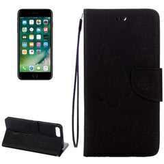 For iPhone 8 Plus & 7 Plus   Butterflies Embossing Horizontal Flip Leather Case with Holder & Card Slots & Wallet & Lanyard, For 8P & 7P