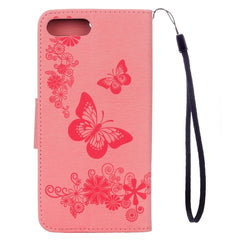 For iPhone 8 Plus & 7 Plus   Butterflies Embossing Horizontal Flip Leather Case with Holder & Card Slots & Wallet & Lanyard, For 8P & 7P