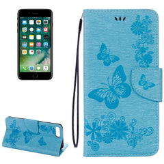 For iPhone 8 Plus & 7 Plus   Butterflies Embossing Horizontal Flip Leather Case with Holder & Card Slots & Wallet & Lanyard, For 8P & 7P