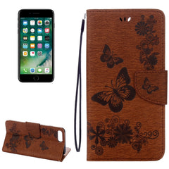 For iPhone 8 Plus & 7 Plus   Butterflies Embossing Horizontal Flip Leather Case with Holder & Card Slots & Wallet & Lanyard, For 8P & 7P