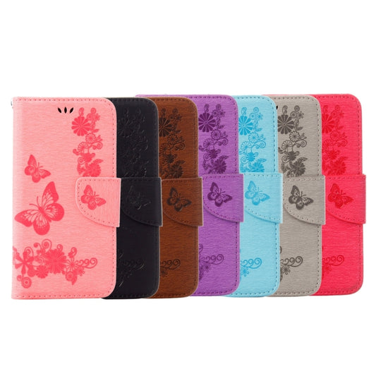 For iPhone 8 Plus & 7 Plus   Butterflies Embossing Horizontal Flip Leather Case with Holder & Card Slots & Wallet & Lanyard, For 8P & 7P