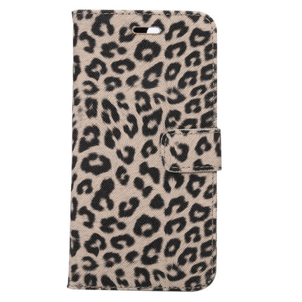 Funda de cuero con tapa horizontal con textura de leopardo para iPhone 8 Plus y 7 Plus con soporte, ranuras para tarjetas y billetera, para 8P y 7P