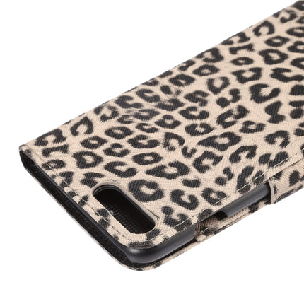Funda de cuero con tapa horizontal con textura de leopardo para iPhone 8 Plus y 7 Plus con soporte, ranuras para tarjetas y billetera, para 8P y 7P