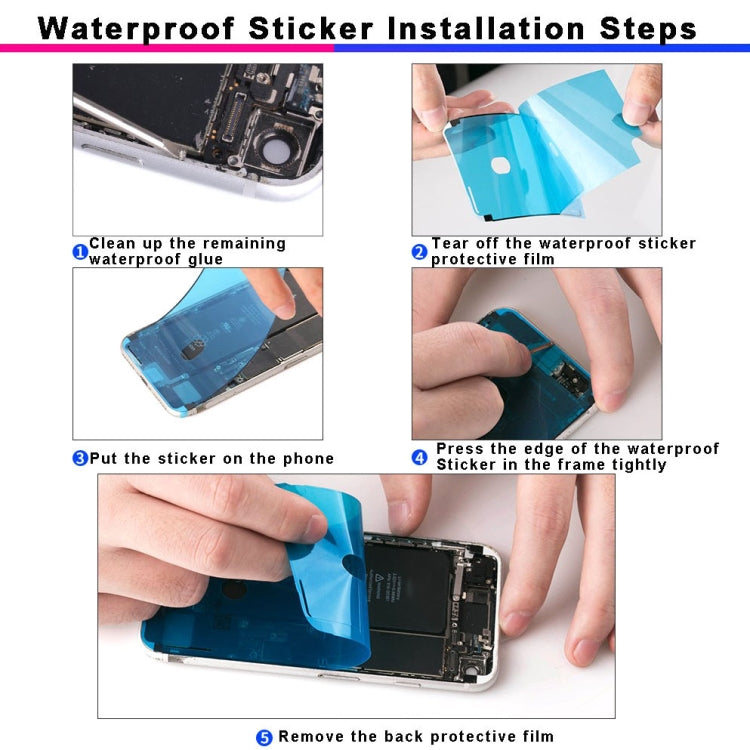 100 PCS LCD Frame Bezel Waterproof Adhesive Stickers for iPhone 8
