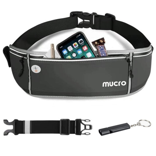 Mucro Running Fanny Bag Large Capacity Sports Belt Waist Pouch Bag with Survival Whistle & Adjustable Extender for iPhone 12  / 12 Pro, iPhone XS Max and 6.5 inch Phones