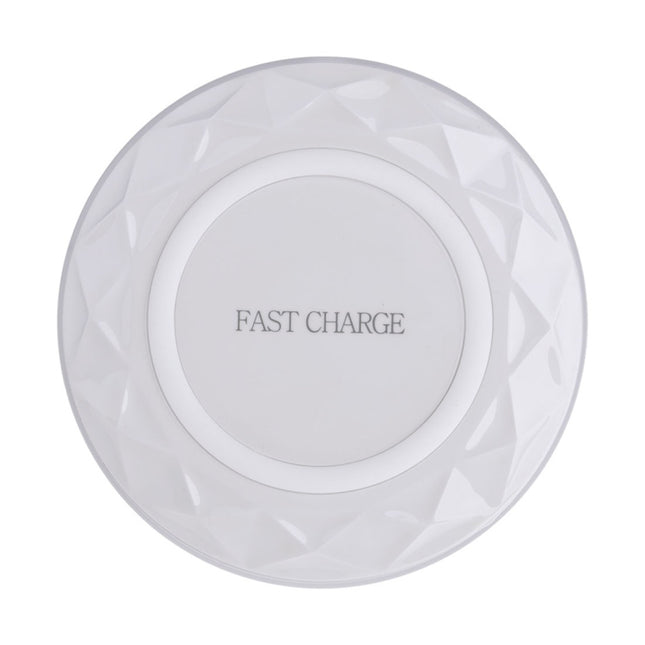 DC5V Input Diamond Qi Standard Fast Charging Wireless Charger, Cable Length: 1m, DC5V, DC5V Black