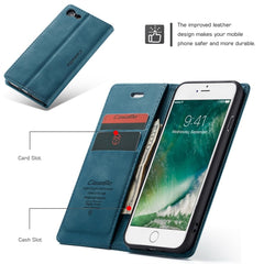 CaseMe-013 - Funda de piel con tapa horizontal multifuncional retro esmerilada para iPhone 7/8, con ranura para tarjetas, soporte y billetera, para iPhone 7/8