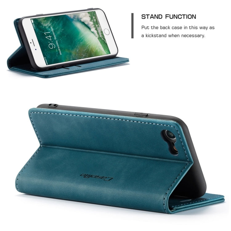 CaseMe-013 - Funda de piel con tapa horizontal multifuncional retro esmerilada para iPhone 7/8, con ranura para tarjetas, soporte y billetera, para iPhone 7/8