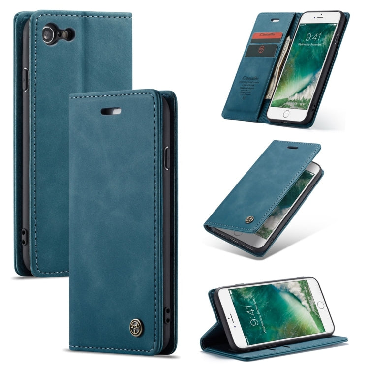 CaseMe-013 - Funda de piel con tapa horizontal multifuncional retro esmerilada para iPhone 7/8, con ranura para tarjetas, soporte y billetera, para iPhone 7/8