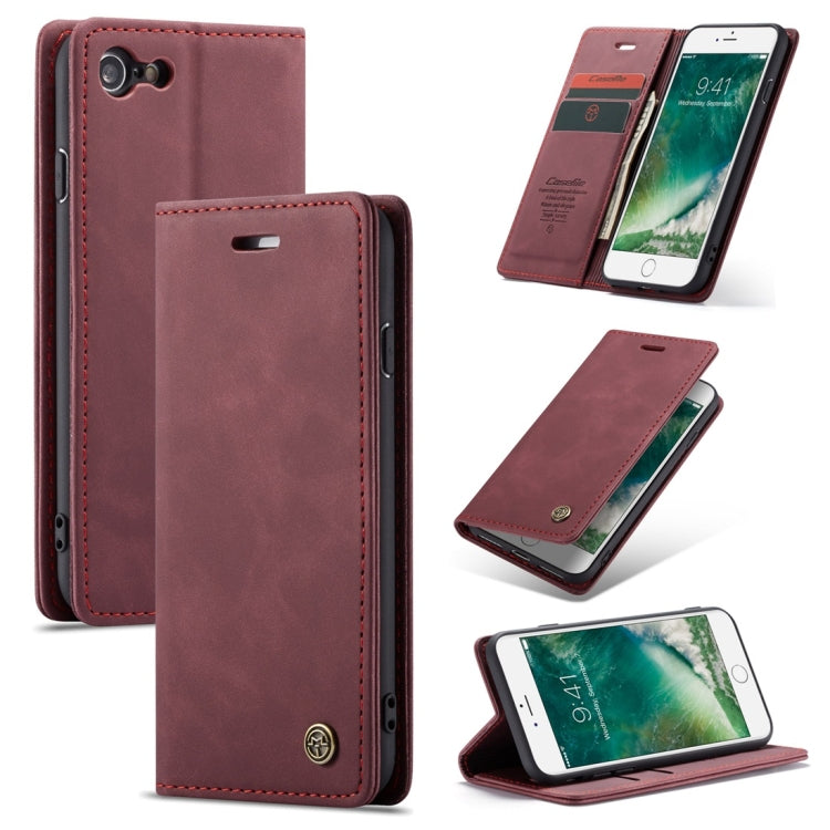 CaseMe-013 - Funda de piel con tapa horizontal multifuncional retro esmerilada para iPhone 7/8, con ranura para tarjetas, soporte y billetera, para iPhone 7/8