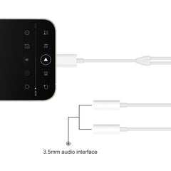 MH027 16cm 2 in 1 Dual 3.5mm Female to 8 Pin Male Audio Adapter