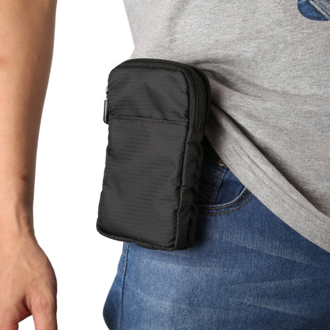Multifunktionale Casual Sport Handy Doppelreißverschluss Hüfttasche Diagonaltasche für Smartphones mit 6,9 Zoll oder weniger