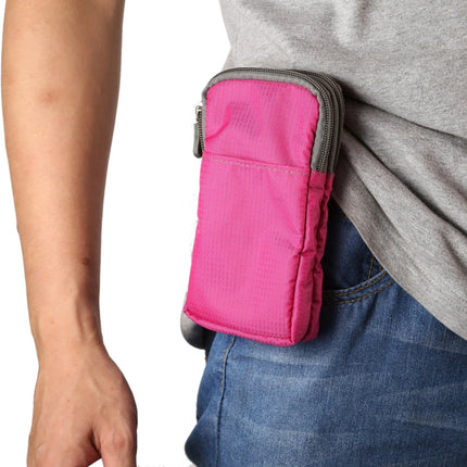 Multifunktionale Casual Sport Handy Doppelreißverschluss Hüfttasche Diagonaltasche für Smartphones mit 6,9 Zoll oder weniger