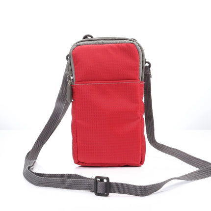 Multifunktionale Casual Sport Handy Doppelreißverschluss Hüfttasche Diagonaltasche für Smartphones mit 6,9 Zoll oder weniger
