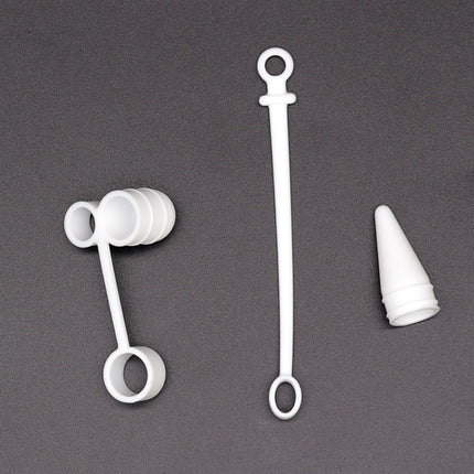 3 in 1 Silicone Protective Cover+Touch Cap Pen+Nip Pen Case For Apple Pencil, Grey, White