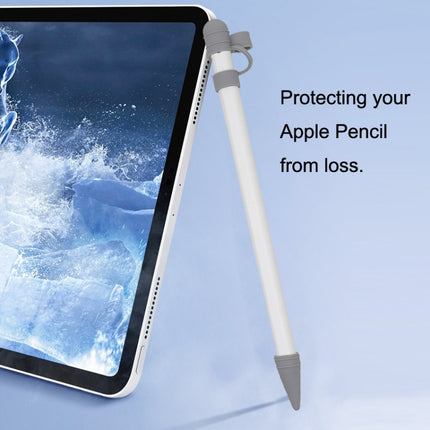 3 in 1 Silicone Protective Cover+Touch Cap Pen+Nip Pen Case For Apple Pencil, Grey, White