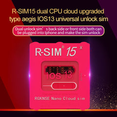 R-SIM 15 Dual CPU Aegis Cloud Upgraded Version iOS 13 System Universal Unlocking Card for iPhone 11 Pro Max, iPhone 11 Pro, iPhone 11, iPhone X, iPhone XS, iPhone 8 & 8 Plus, R-SIM 15