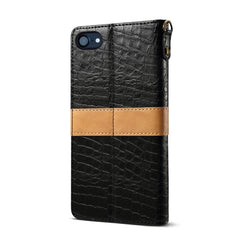 Splicing Color Crocodile Texture PU Horizontal Flip Leather Case for iPhone 7 / 8, with Wallet & Holder & Card Slots & Lanyard, For iPhone 7 / 8