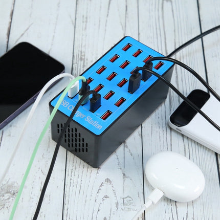 WLX-A5+ 100 W Ladestation mit 20 USB-Anschlüssen, automatisch zugewiesenes intelligentes Ladegerät mit LED-Stromanzeige, EU-Stecker, WLX-A5+ EU-Stecker, WLX-A5+ UK-Stecker, WLX-A5+ US-Stecker
