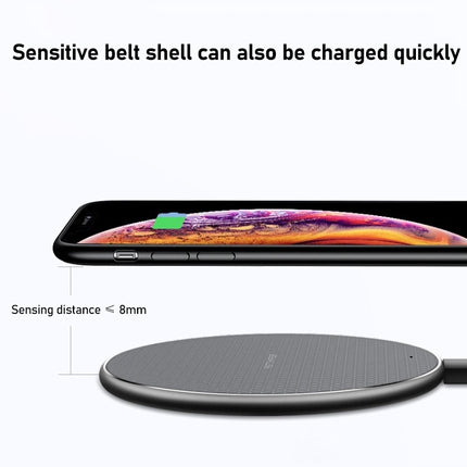 K8 15W Aluminum Alloy Round Desktop Wireless Charger with 1m Type-C Fast Charging Cable, K8
