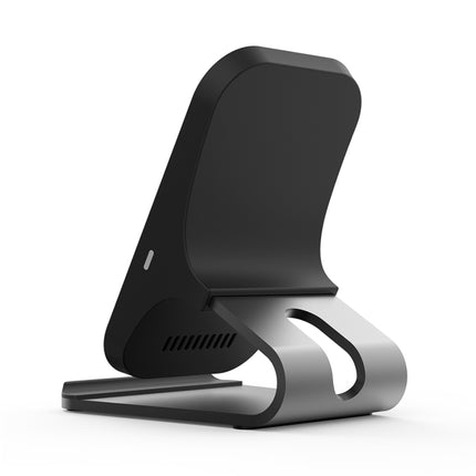 Cargador inalámbrico HAMTOD M5 de 15 W con diseño de bobina doble inteligente y soporte estándar Qi con luz indicadora, compatible con carga rápida, M5 negro, M5 plateado