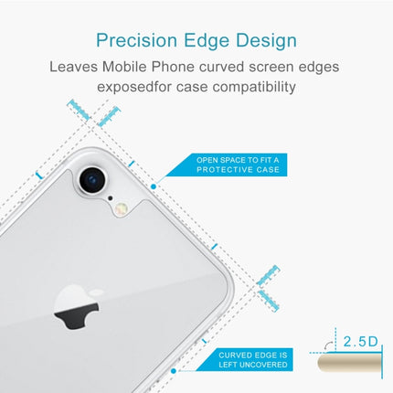 For iPhone 8 & 7 0.3mm 9H Surface Hardness 2.5D Curved Edge Explosion-proof Premium Tempered Glass Back Screen Protector, For 8 & 7