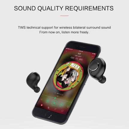 X8 TWS Outdoor Sports Portable In-ear Bluetooth V5.0 Earphone with Charging Box