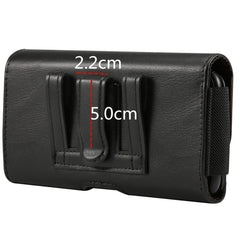 Funda de cuero para teléfono móvil de 4,8 pulgadas con banda elástica de piel de cordero para hombre, universal, para colgar en la cintura, con ranura para tarjetas