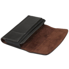 Funda de cuero para teléfono móvil de 4,8 pulgadas con banda elástica de piel de cordero para hombre, universal, para colgar en la cintura, con ranura para tarjetas