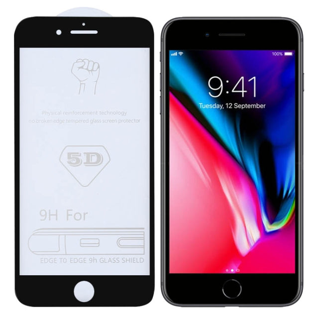 9H 5D Full Glue Full Screen Tempered Glass Film for iPhone 8 / 7, For iPhone SE 2020 / 8 / 7 (1 PC)