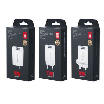 WK WP-U119 10W Dual USB Ports Travel Charger Power Adapter, US Plug, WP-U119 US Plug