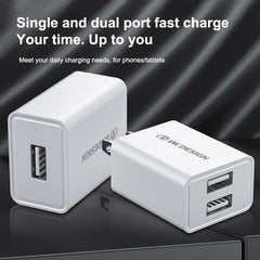 WK WP-U119 10W Dual USB Ports Travel Charger Power Adapter, US Plug, WP-U119 US Plug