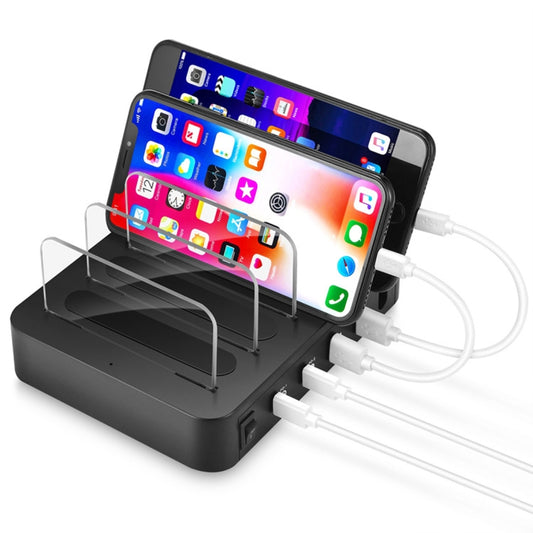 Multi-function AC 100V~240V Output 4 Ports USB-C / Type-C Double PD Detachable Charging Station Smart Charger,Support QC3.0, 4 Ports USB-C / Type-C