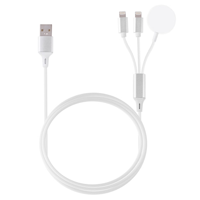 Cable de carga magnético multifunción 3 en 1 de 8 pines para iPhone/Apple Watch, longitud: 1 m