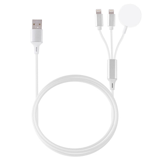 Multi-function 3 In 1 8 Pin Magnetic Charging Cable for iPhone / Apple Watch, Length : 1m