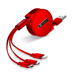 CAFELE 3 In 1 8 Pin + Micro USB + Type-C / USB-C Charging Data Cable, Length: 1.2m