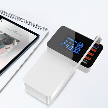 CDA33Q 40W QC 3.0 USB + 3 USB Ports + USB-C / Type-C Ports Multi-function Charger with LED Display, UK Plug