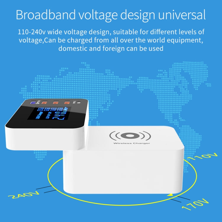 CDA33Q 40W QC 3.0 USB + 3 USB Ports + USB-C / Type-C Ports Multi-function Charger with LED Display, UK Plug