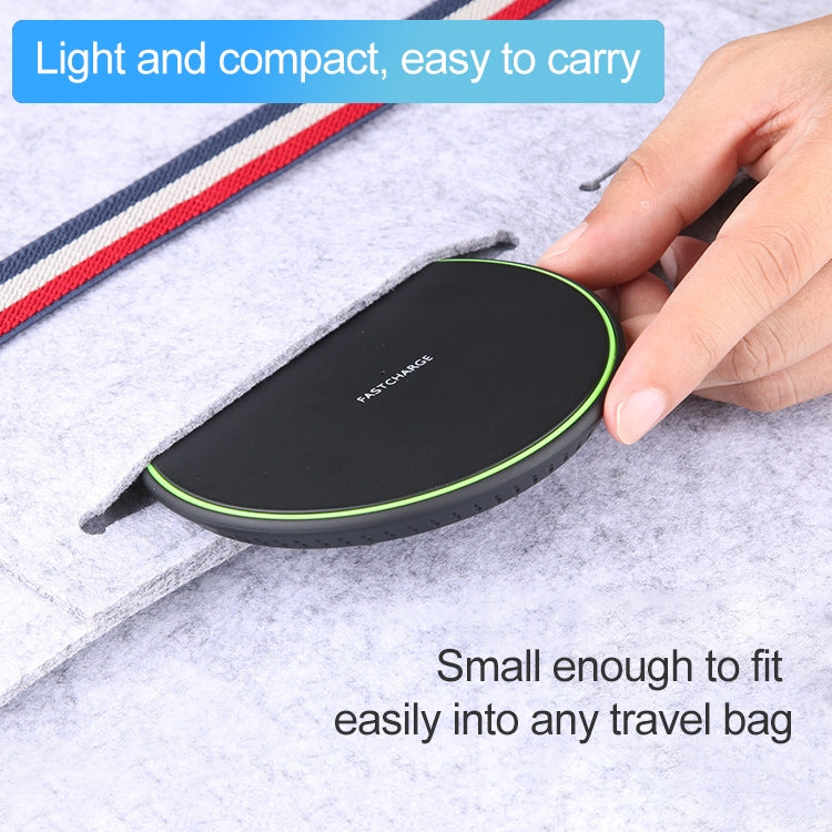 KD-1 Ultra-thin 10W Fast Charging Wireless Charger for Android Phones & iPhone, Fast Charging, Black