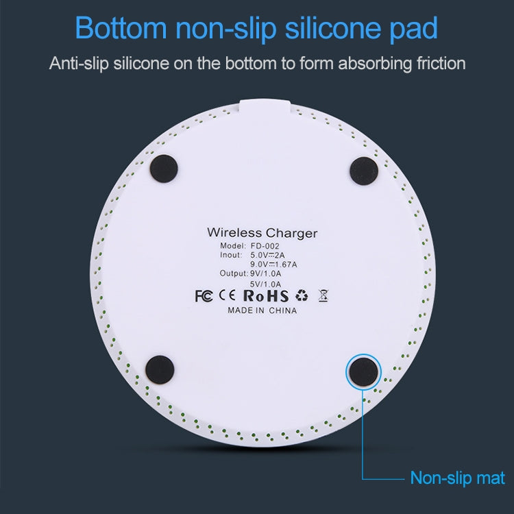 KD-1 Ultra-thin 10W Fast Charging Wireless Charger for Android Phones & iPhone, Fast Charging, Black