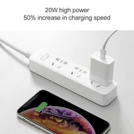 Cargador de viaje original Xiaomi AD201 de 20 W con interfaz USB-C/Tipo-C, versión de carga rápida, enchufe estadounidense, 20 W