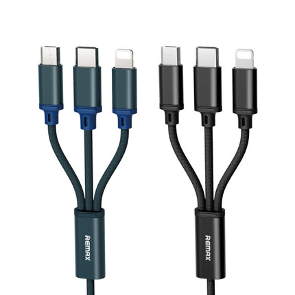 REMAX RC-131TH 1m 2.8A 3 in 1 USB to 8 Pin & USB-C / Type-C & Micro USB Charging Cable