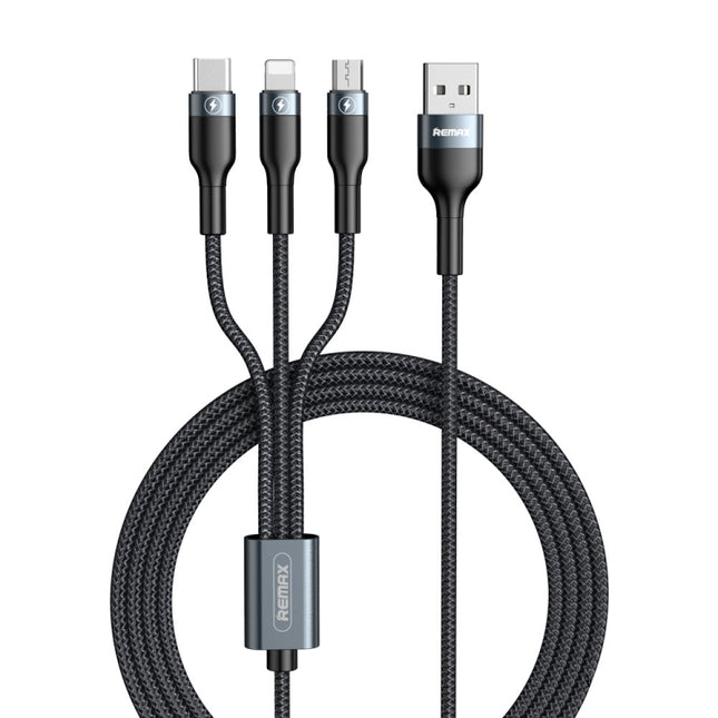 REMAX RC-070TH 1.2m 2A 3 in 1 USB to 8 Pin & USB-C / Type-C & Micro USB Charging Cable