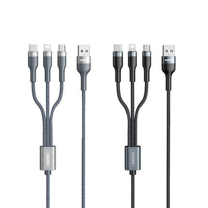 REMAX RC-070TH 1.2m 2A 3 in 1 USB to 8 Pin & USB-C / Type-C & Micro USB Charging Cable