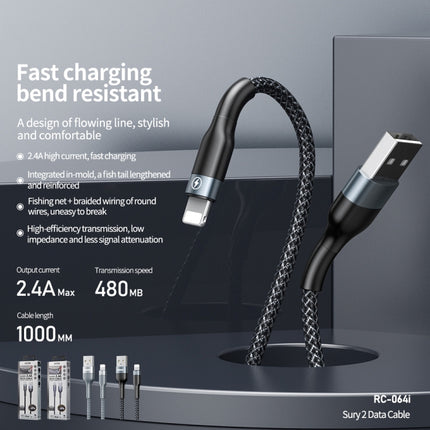 REMAX RC-064i Sury 2 Series 1m 2.4A USB to 8 Pin Data Cable for iPhone, iPad, 8 Pin