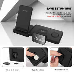 C100 5 In 1 Uhr Drahtlose Ladegerät Lade Halter Stand Station Für iPhone / Apple Uhr / AirPods